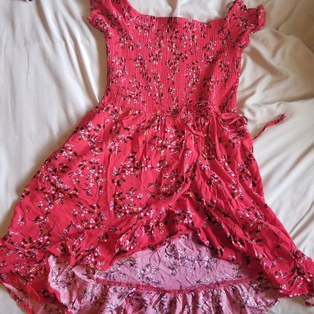 Red off the shoulder summer dress